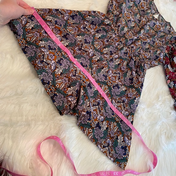 Nasty Gal flower boho long sleeved romper size 2 - Picture 8 of 16